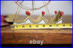 Vintage antique toy circus Ferris Wheel with metal seats for Parts Repair