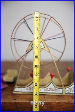 Vintage antique toy circus Ferris Wheel with metal seats for Parts Repair