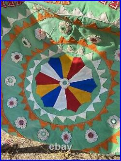 Vintage colorful circus hanging quilt hangs on the ceiling Unique 72 X 72