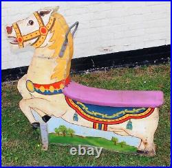 Vintage fairground carousel horse ride childs antique wooden decor mancave circu