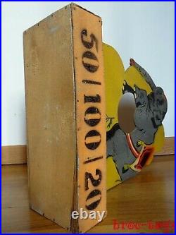 Vintage large wood toy high ball pass elephant Circus France fairground game 20s