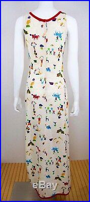 Vtg 1960's Lanz CIRCUS Animal Elephant Knit Novelty Print HiPPiE Beach Sun Dress
