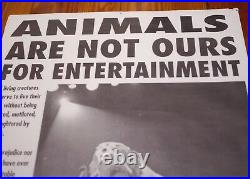 Vtg Animal Rights Activist PETA Not Entertainment Circus Elephants Vegan POSTER