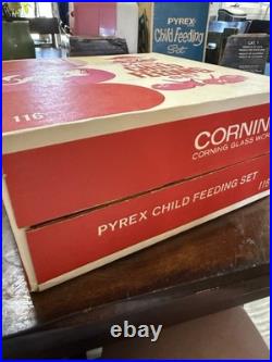 Vtg PYREX Child Feeding Set No. 116 CIRCUS NOS Original Box Corning Glass Works