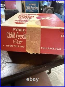 Vtg PYREX Child Feeding Set No. 116 CIRCUS NOS Original Box Corning Glass Works