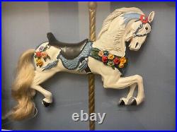 Wess Signed Figi Graphics Nature Boxes Antique Carousel Horse Collectable Frame