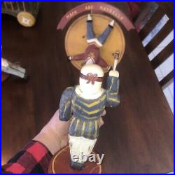 Wolf Creek Wooden Folk Art Circus Knife Thrower Music Box Circa 1989 Edition