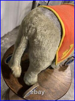 Wonderful STEIFF mohair ELEPHANT on wheels excelsior MID CENTURY 50s vintage