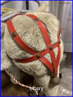 Wonderful STEIFF mohair ELEPHANT on wheels excelsior MID CENTURY 50s vintage