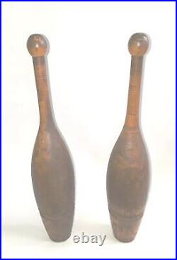 Wooden Heavy Antique Indian Clubs set 2 lb 12 oz Workout Exercise Equipment Pins