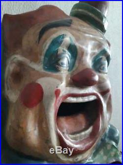 Wow. Huge antique paper-maché Passe-Boules, Clown ball toss, Fairground, Circus