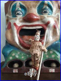 Wow. Huge antique paper-maché Passe-Boules, Clown ball toss, Fairground, Circus