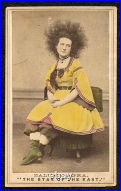 ZALUMA AGRA STAR OF THE EAST PT BARNUM CDV great tinting circus sideshow