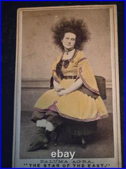 ZALUMA AGRA STAR OF THE EAST PT BARNUM CDV great tinting circus sideshow