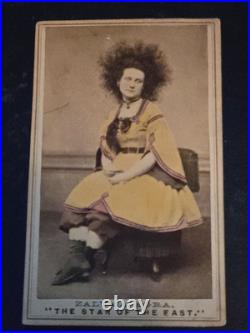 ZALUMA AGRA STAR OF THE EAST PT BARNUM CDV great tinting circus sideshow